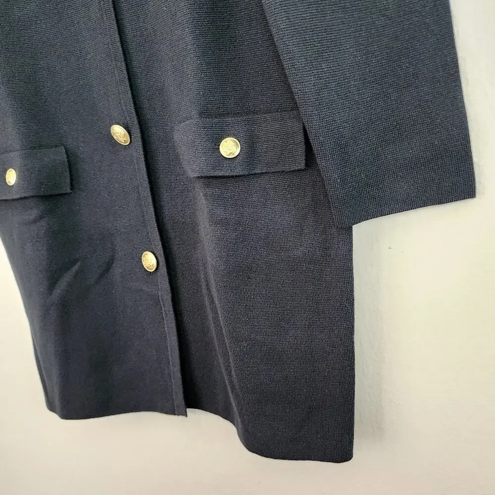 J. Crew Giselle Sweater Blazer in Black Gold Crest Buttons NWT Size XS CF095